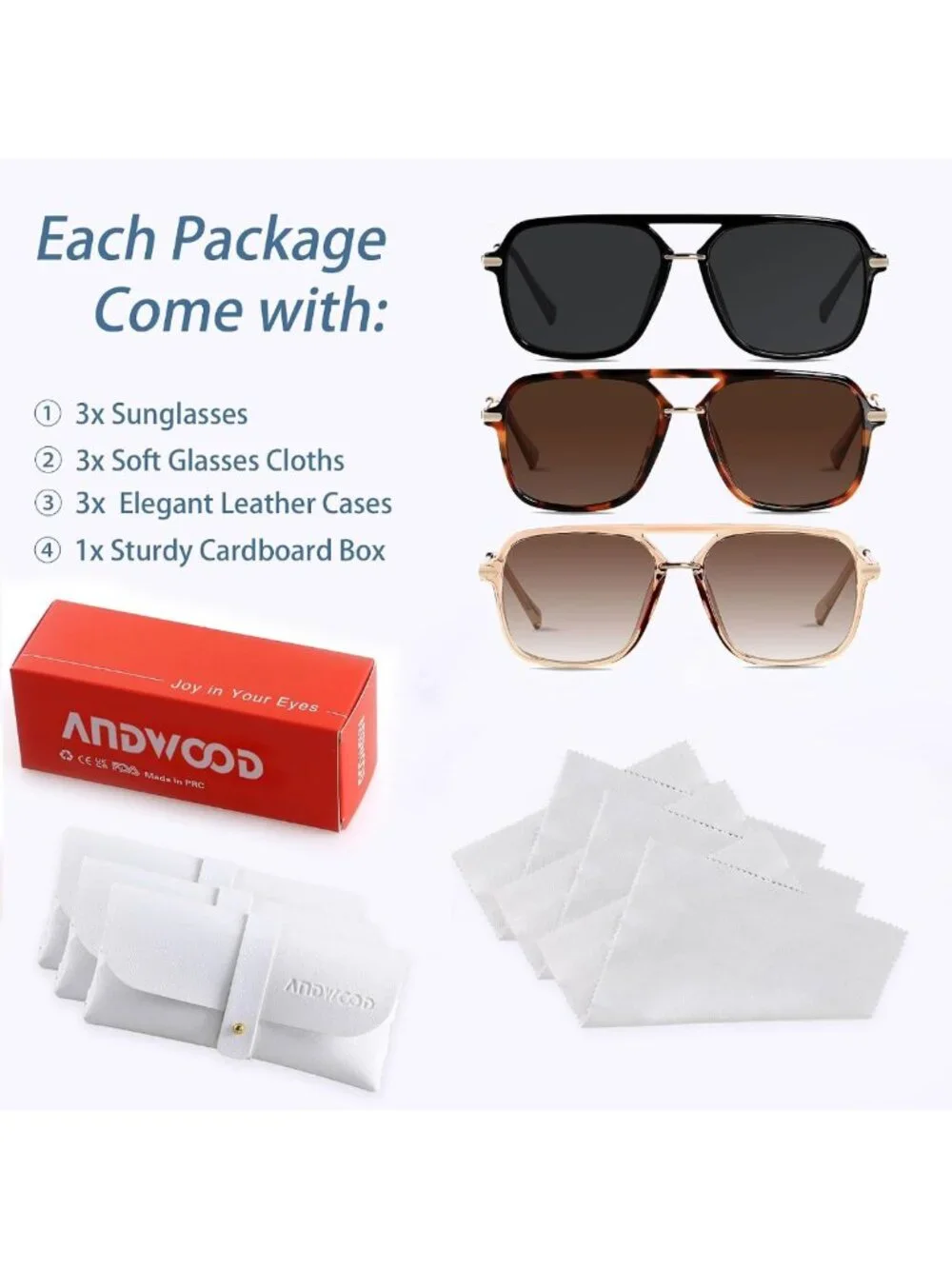 Polarized Retro Aviator Sunglasses for Women & Men | Stylish Square Pilot Shades